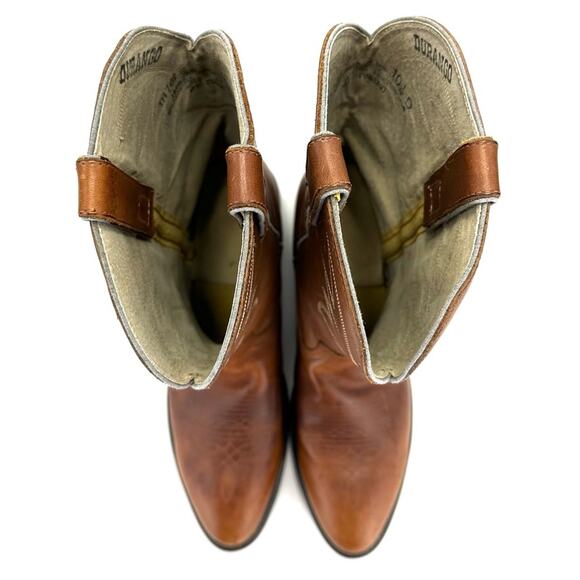 Durango Men Brown Western/Cowboy Boots Size 10.5D Leather Almond Toe Cuban Heel - Picture 9 of 11